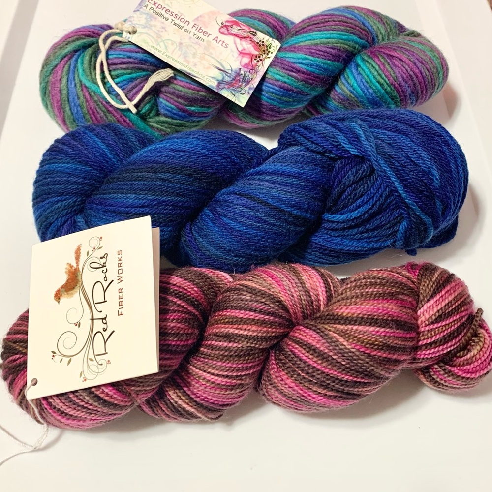Wool Yarn 3 Skeins Red Rock Expression Fiber Arts NEW